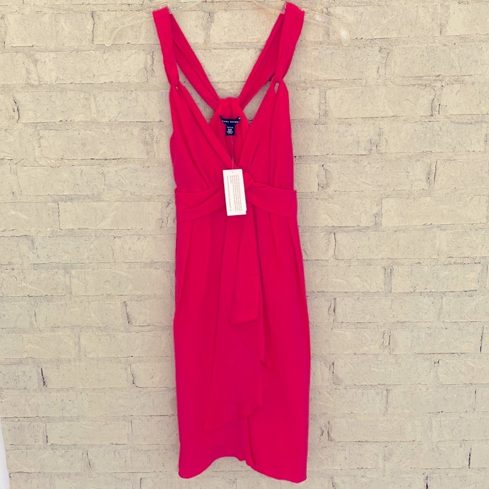 NWT Banana Republic Silk Ruffle Dress Coral Pink size 00P